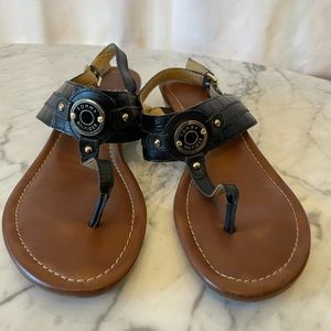 Tommy Hilfiger sandals. Black/tan. 8.5. EUC.